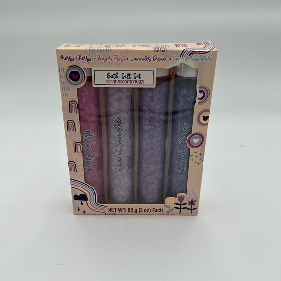 Bath salts set 4 scented tubes - Picture 1 of 8